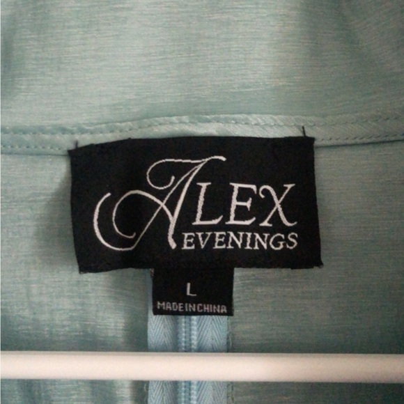 NWT Alex Evenings Taffeta 3/4 Sleeve Formal Blouse Top Dress Shirt Large - Picture 5 of 6